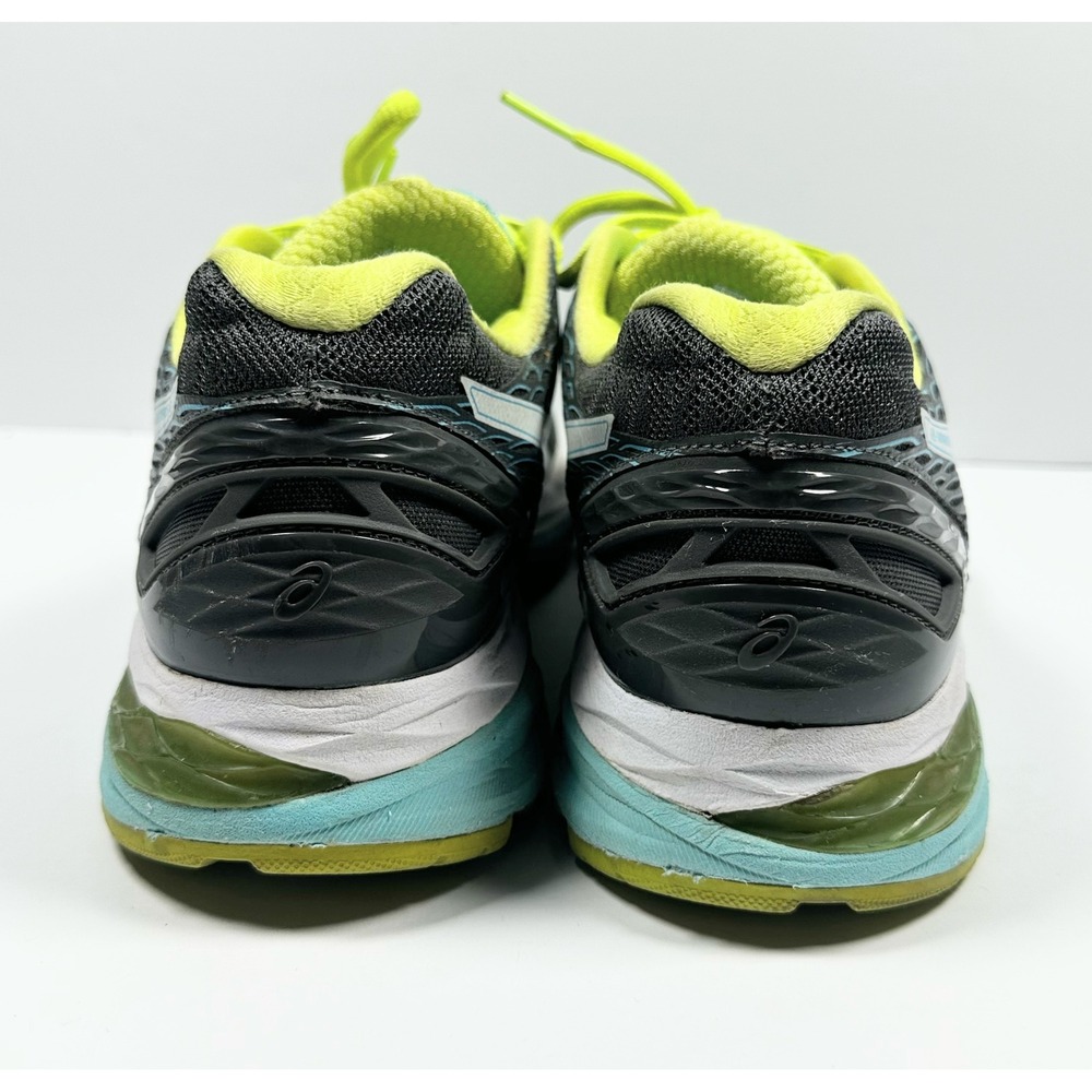 Asics Gel-Nimbus 18 Womens Running Shoes Gray Neon Green/Yellow Blue T650N Sz 9 - Picture 14 of 16